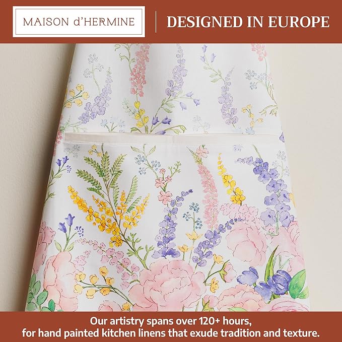 Maison d' Hermine 100% Cotton Apron for women with Pocket Kitchen Chef Apron for Men Cooking Spring Summer