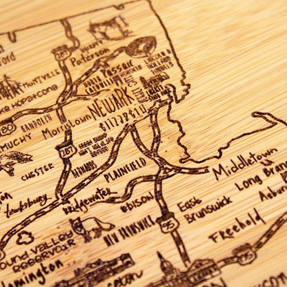 Totally Bamboo A Slice of Life New Jersey State Serving and Cutting Board, 11" x 8.75"