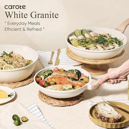 CAROTE Pots and Pans Set, Nonstick Cookware Sets, 21pcs Induction Cookware Kitchen Set Non Stick Cooking Set w/Frying Pans & Saucepans (PFOS, PFOA Free)