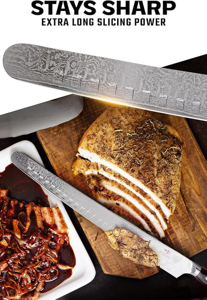 DALSTRONG Slicing Knife - 14 inch - Extra Long Slicer Knife - Shogun Series Elite - Japanese AUS-10V Super Steel - Vacuum Treated - G10 Handle - Carving Slicer BBQ, Brisket Gift Knife- Sheath Included