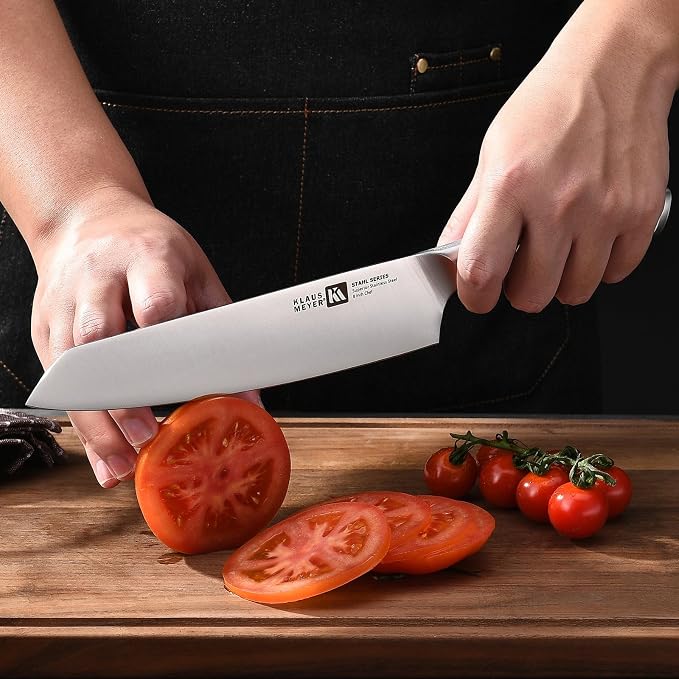 Klaus Meyer Stahl High Carbon Exclusive German Steel 8 inch Chef's Knife (Black)