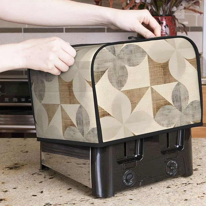 Boho Moroccan 4 Slice Toaster Cover Wide Slot Dustproof Bread Maker Cover Fingerprint Bakeware Protection Kitchen Appliance Cover Toaster Bag