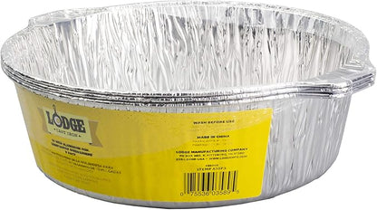 Lodge Silver 10 Inch Aluminum Foil Dutch Oven Liner - 100% Recyclable Dutch Oven Liner - Easy Camp Cooking Cleanup - 3 Pack