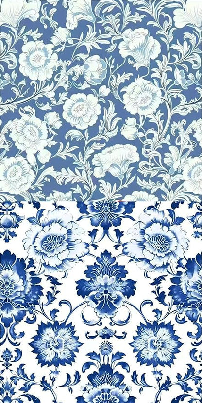 HANPATQUI 50PCS 5 x 5 inch 100% Cotton Fat Quarters Fabric for Sewing and Quilting Bundles Precut Fabric Square for DIY Craft Patchwork-Bluepaisley