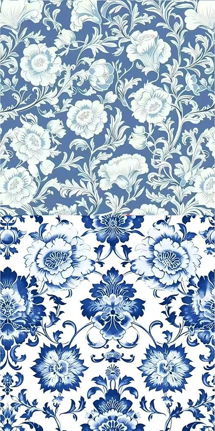 HANPATQUI 50PCS 8 x 8 inch 100% Cotton Fat Quarters Fabric for Sewing and Quilting Bundles Precut Fabric Square for DIY Craft Patchwork-Bluepaisley