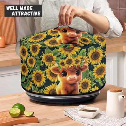 Baby Highland Cow Slow Cooker Dust Cover with Pocket 6-8 qt Crock for Pot Keep Small Kitchen Appliance Clean Kitchen Home Accessories Decor Cover