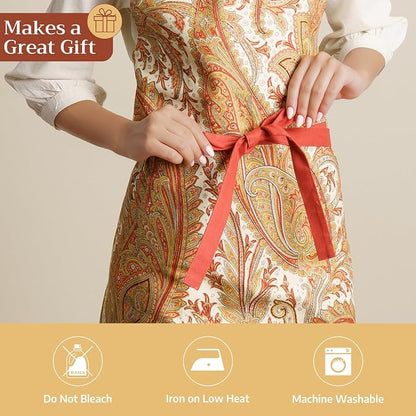 Maison d' Hermine 100% Cotton Apron for women with Pocket Kitchen Chef Apron for Men Cooking Spring Summer