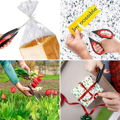 Kitchen Scissors All Purpose Heavy Duty, Kitchen Utensils Set, Stainless Steel Cooking Utensils Gadgets Meat Poultry Food Shears Dishwasher Safe Utility Tools Home (Orange, black and gray)