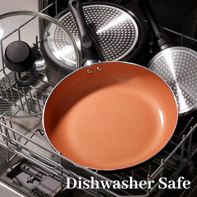BECIGAR 8pcs Gold Ceramic Pots and Pans Set, Cooking Pan Set,Cooking Pot Set Ceramic Pan Set, Nonstick Cookware Set, Induction Safe Kitchen Cooking Set with Frying Pans, Saucepans, shovel and Ladle