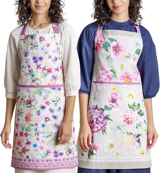 Maison d' Hermine 100% Cotton Apron for women with Pocket Kitchen Chef Apron for Men Cooking Spring Summer