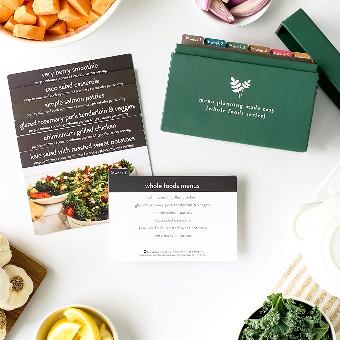 PPP Meal Planner with 72 Recipe Cards (Photo Edition) | Weekly Menu Planner | Sturdy Recipe Box | 12 Reusable Grocery Lists | 5 Blank Recipe Cards | Recipe Card Protector | Recipe Ideas