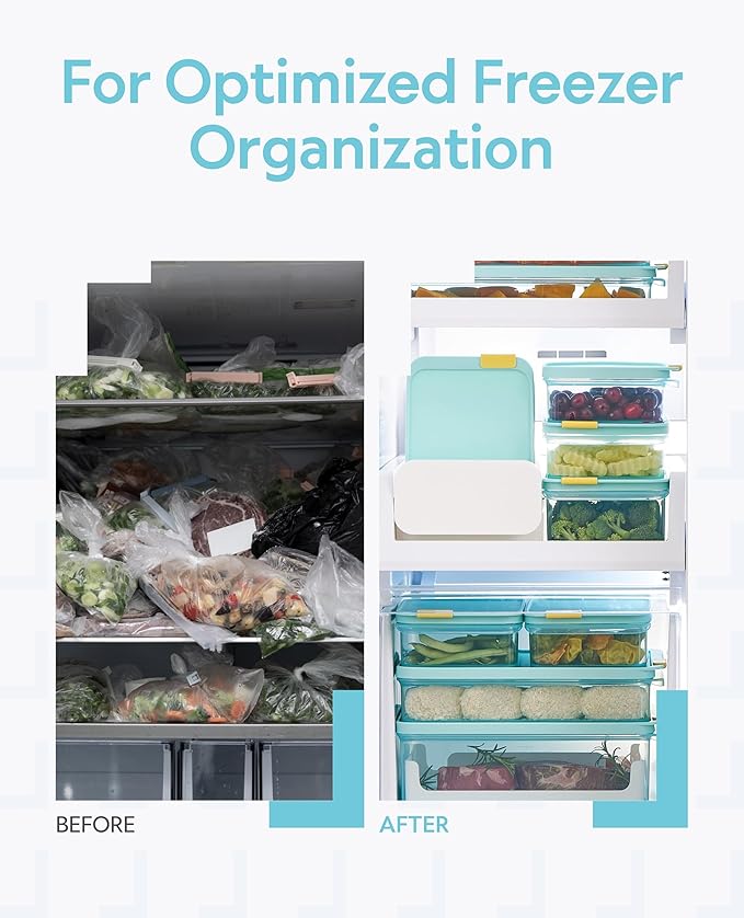 LocknLock Freezer Fit Plastic Freezer Containers | Airtight Stackable Food Storage for Meal Prep | Microwave & Dishwasher Safe | BPA Free Freezer Container with Lid, 1.65L