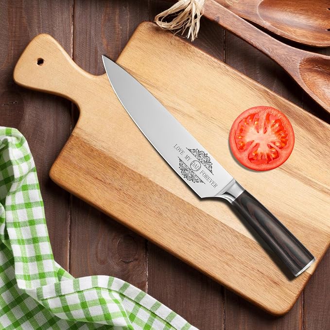 Gifts for Dad Men, 8 Inch Chef Knife for Fathers Day Dad Gifts, Japanese 5cr15mov Kitchen Gyuto Chef Knives Set with Sheath, Ideal Valentines Gift for Dad