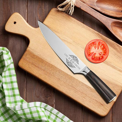 Gifts for Dad Men, 8 Inch Chef Knife for Fathers Day Dad Gifts, Japanese 5cr15mov Kitchen Gyuto Chef Knives Set with Sheath, Ideal Valentines Gift for Dad