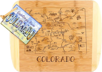 Totally Bamboo A Slice of Life Colorado State Serving and Cutting Board, 11" x 8.75"