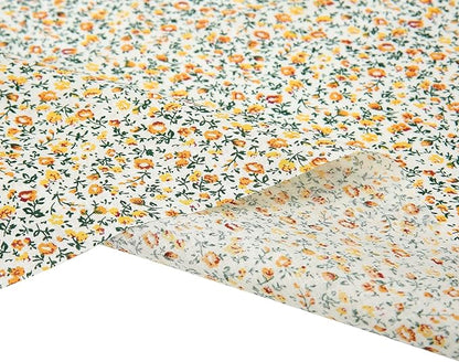 7 pcs 20" x 20" Cotton Fabric DIY Making Supplies Quilting Patchwork Fabric Fat Quarter Bundles DIY for Quilting Cotton Patchwork Cushions (Yellow, 20" x 20")