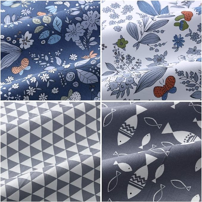 Tatuo 30 Pieces 10 x 10 Inches Cotton Fabric Bundle Squares Patchwork Floral Fabric Sewing Quilting Bundles Assorted Pattern Cloth for DIY Scrapbook Craft Making