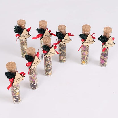 HTF Pack of 5 Christmas Decorations, Tea Party Favors for Women, New Years Eve Party Supplies, Christmas Gifts, Coworker New Year, Happy Holiday Personalized Tea Favors (CH, Tree)