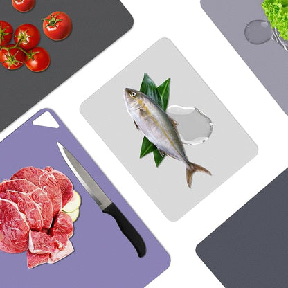 WK Flexible Plastic Cutting Boards for Kitchen Set of 10, Plastic Cutting Mats with Hole, Color Coded Cutting Board, Nonslip, BPA Free, Dishwasher Safe, Multi Size