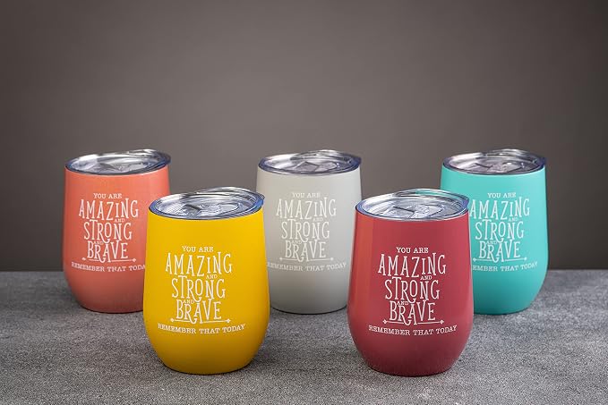 DIVERSEBEE Inspirational Thank You Gifts for Women, Mom, Sister, Wife, Coworker, Nurses, Best Friend, Encouragement Birthday Wine Gifts - Insulated Wine Tumbler Cup with Lid (Ruby)