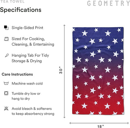GEOMETRY Kitchen Tea Towel - Quick Dry Microfiber Cloth Dish Towels for Kitchen Drying - Premium Quick Dry Towel (Gradient Star, 1-Pack)