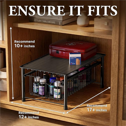 Simple Houseware Stackable Basket Drawer, Black
