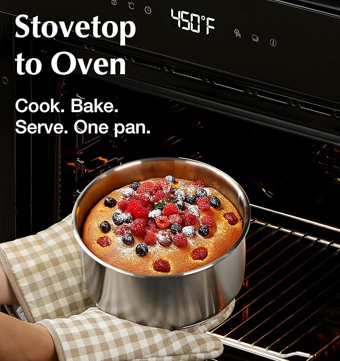 KOCH SYSTEME CS 18/10 Stainless Steel Saucepan Set Removable Handle, 1.5QT & 2QT & 3QT Sauce Pan with Lids, 6pcs Sauce Pot Detachable Handle, Induction Ready, Camping Cookware Set, Father Day Gifts
