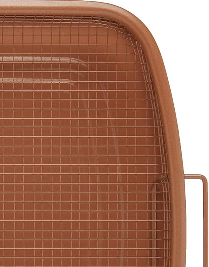Gotham Steel Baking Sheet with Air Fry Rack,16.5” x 12.5”,2 Pc Multipurpose Air Fryer Tray and Cookie Sheet Pan for Oven,Use as Cooling Wire Rack,for Cooking,Pizza,Bacon,Dishwasher Safe,(Pack of 6)