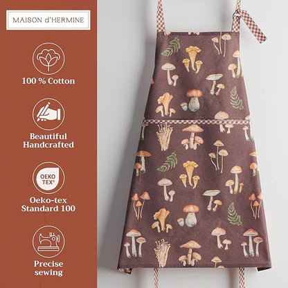 Maison d' Hermine 100% Cotton Apron for women with Pocket Kitchen Chef Apron for Men Cooking Spring Summer
