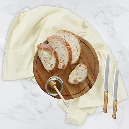 Urban Villa Flour Sack Ivory Kitchen Towels 100% Cotton Highly Absorbent Dish Towels for Bread Proofing Baking Drying Dinnerware Glass Embroidery DIY Projects Zero Lint 27x27 Inches (4 Pack)