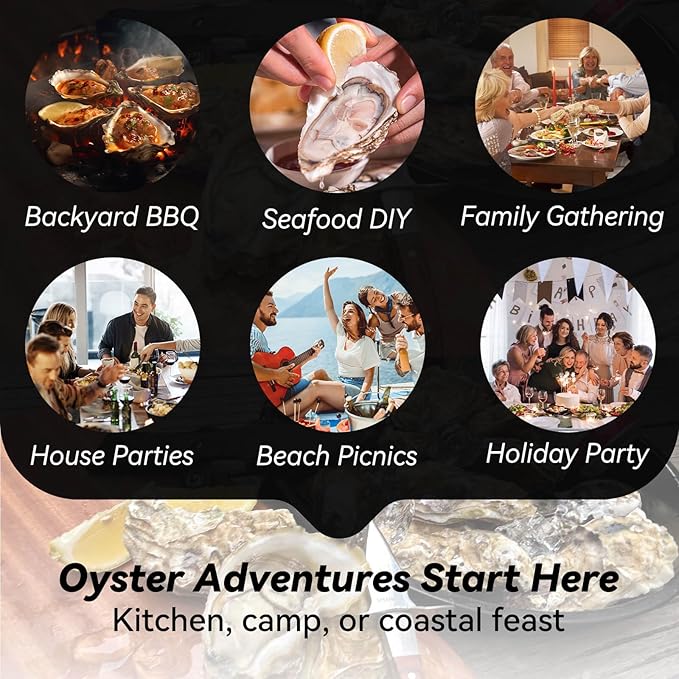 Oyster Knife,Oyster Shucking Kit, Oyster Shucking Knife With Comfort Wood-handle,Sturdy And Sharpness Oyster Knives,Oyster Shucker With 5 leve Protection Cut-resistant Glove(M)