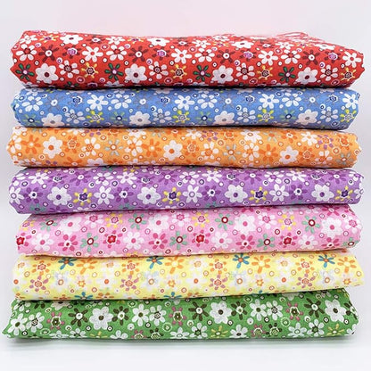 7 pcs 20" x 20" Cotton Fabric DIY Making Supplies Quilting Patchwork Fabric Fat Quarter Bundles DIY for Quilting Cotton Patchwork Cushions (Color Mixing, 20" x 20")