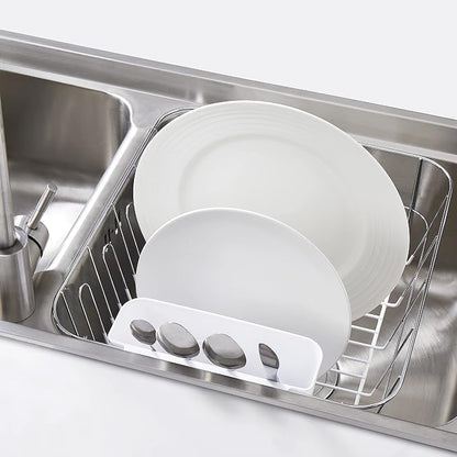 Sweet Home Collection 2 Piece Dish Drying Rack Set Drainer with Utensil Holder Simple Easy to Use Fits in Most Sinks, 14.5" x 13" x 5.25", White (Pack of 12)