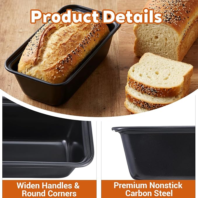 16 Pack Mini Loaf Pans for Baking, 6.1" Carbon Steel Nonstick Small Bread Pans for Banana Bread, Meatloaf, Brownies & Pound Cakes – Oven Safe, Easy Release & Dishwasher Safe Bakeware Set