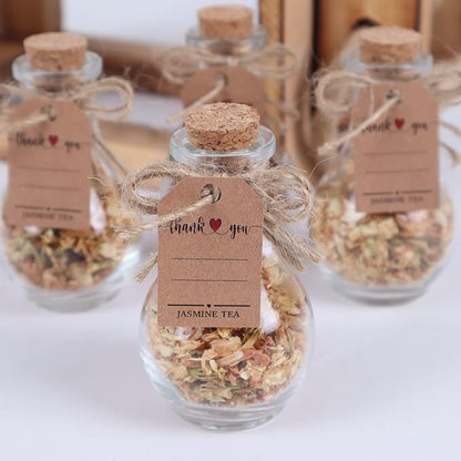 HTF Pack of 5 Personalized Wedding Gifts, Tea Party Favors for Women, Wedding Decor, Bridesmaid Gifts, Bridal Shower Gifts, Engagement Gift, Wedding Decorations for Guests (Jar, Jasmine)