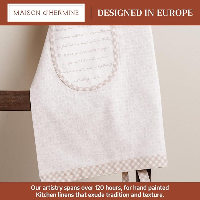 Maison d' Hermine 100% Cotton Apron for women with Pocket Kitchen Chef Apron for Men Cooking Spring Summer