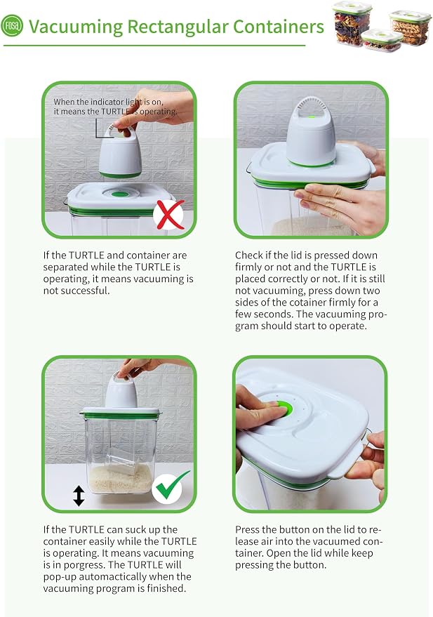 FOSA Vacuum Seal Food Storage System Reusable Containers 2 pack, 2x77.7oz (Vacuum Pump not Included)