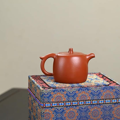 Premium Wrinkled Red Mud Full Handmade Jinglan Teapot 250cc 14 Holes Inner Push Craft By National Level Arts & Crafts Master