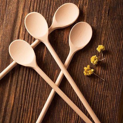 Mr.Woodware 10 Inch Wooden Spoons for Cooking - Set of 24 Long Handle Wooden Spoon for Mixing, Stirring, Tasting - Kitchen Wooden Utensils For Cooking and Crafts, Personalized Engraved Wood Burning