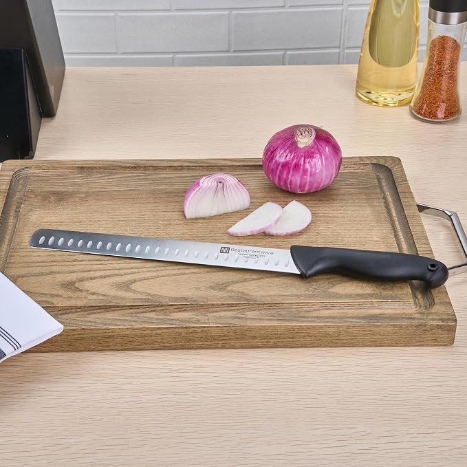 Restaurantware Sensei Back of the Haus - 11-inch Slicing Knife - Professional Chef's Kitchen Knife - Durable German Steel - Stain Resistant - With HACCP Coding For Food and Allergen Safety