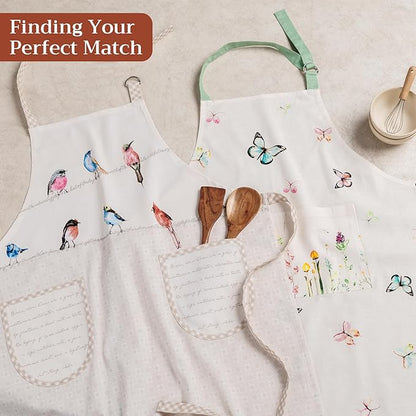 Maison d' Hermine 100% Cotton Apron for women with Pocket Kitchen Chef Apron for Men Cooking Spring Summer