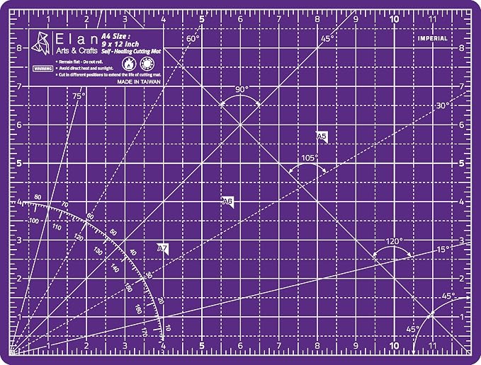 Elan Cutting Mat A4 Pink & Purple, Self Healing Cutting Mat 9x12 Inch, 5-Ply Craft Board Pink, Hobby Board for Crafts 9x12 Inch
