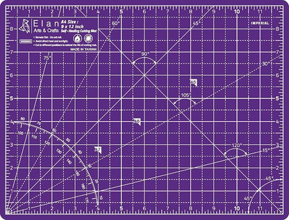 Elan Cutting Mat A4 Pink & Purple, Self Healing Cutting Mat 9x12 Inch, 5-Ply Craft Board Pink, Hobby Board for Crafts 9x12 Inch
