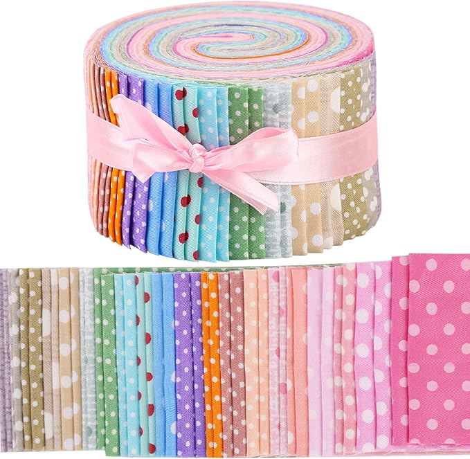 Jelly Roll Fabric, Roll Up Cotton Fabric Quilting Strips, Jelly Roll Strips for Quilting, Patchwork Craft, Patchwork Fabrics Sets with Different Patterns