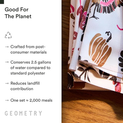 GEOMETRY Christmas Dinner Napkins - Premium Cloth Napkins - Quick Dry & Super Absorbent Table - Premium Geosuede Linen Napkins - Merry Xmas 19" x 19" - 6 Pieces