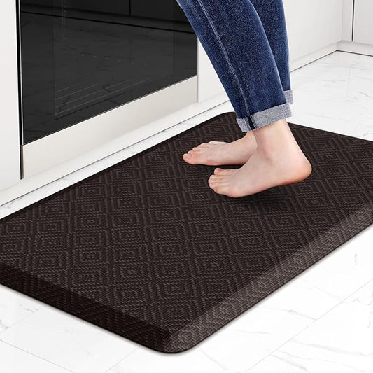 Mattitude Kitchen Mat Cushioned Anti-Fatigue Floor Mat Water Resistant Non-Slip Mats and Rugs Standing and Comfort Desk Mats for House Sink Office Laundry (Chocolate, 17.3"x28")