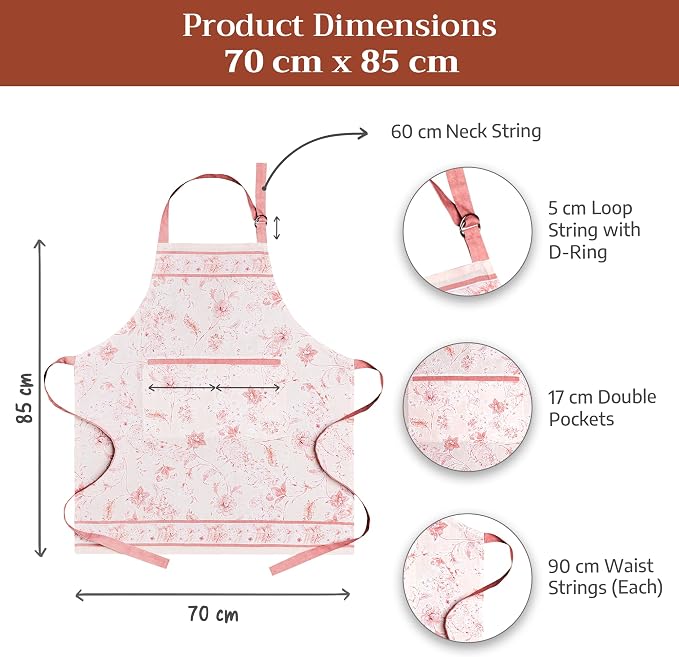 Maison d' Hermine 100% Cotton Apron for women with Pocket Kitchen Chef Apron for Men Cooking Spring Summer
