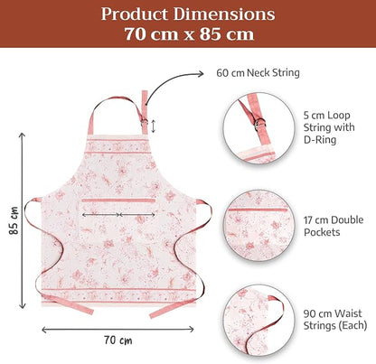 Maison d' Hermine 100% Cotton Apron for women with Pocket Kitchen Chef Apron for Men Cooking Spring Summer