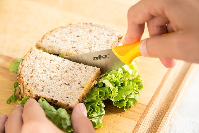 Zyliss Sandwich Knife & Condiment Spreader - Sandwich Spreader Knife for Butter, Cream Cheese, & Jellies - Butter for Bagels & Toast - Orange (Pack of 6)
