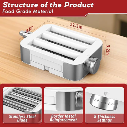 Jooke Meat Grinder Pasta Maker Attachment for Kitchenaid Stand Mixers,Set for Kitchenaid Mixer Attachments Includes Metal Food Grinder with Sausage Stuffer Tubes,3 in 1 Pasta Attachment,Dough Cutter